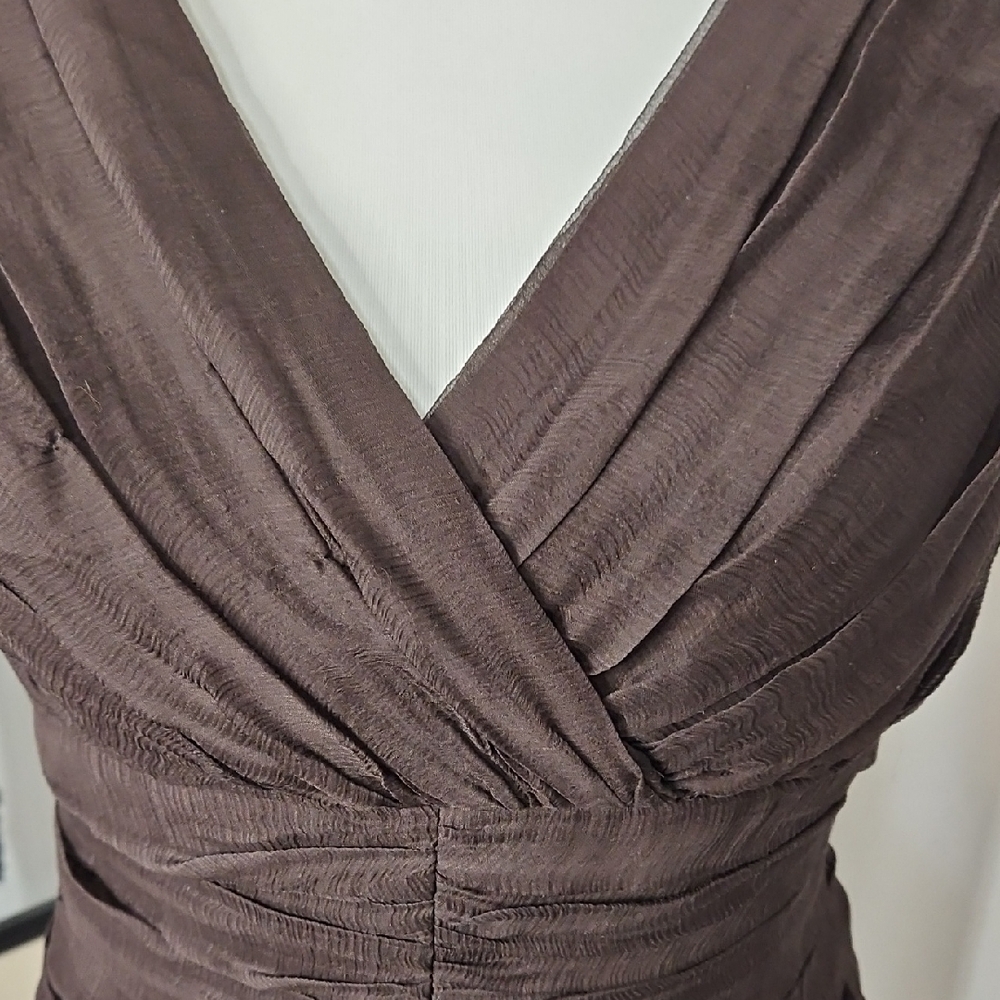 Tadashi Shoji Chocolate Brown Midi Dress - Picture 2 of 6